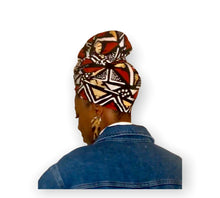 Charger l'image dans la galerie, Turban "Bogolan" doublé satin | Accessoire cheveux femme | Turban flexible protecteur | Bonnet stylé anti-casse