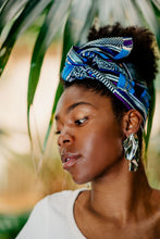 Charger l'image dans la galerie, Headband modulable Kente violet pailleté