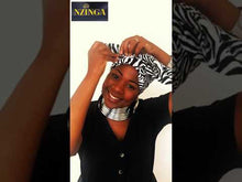 Charger et lire la vidéo dans la visionneuse de la Galerie, Turban fil de fer &quot;Graphique&quot; doublé satin | Accessoire cheveux femme | Turban flexible protecteur | Bonnet stylé anti-casse
